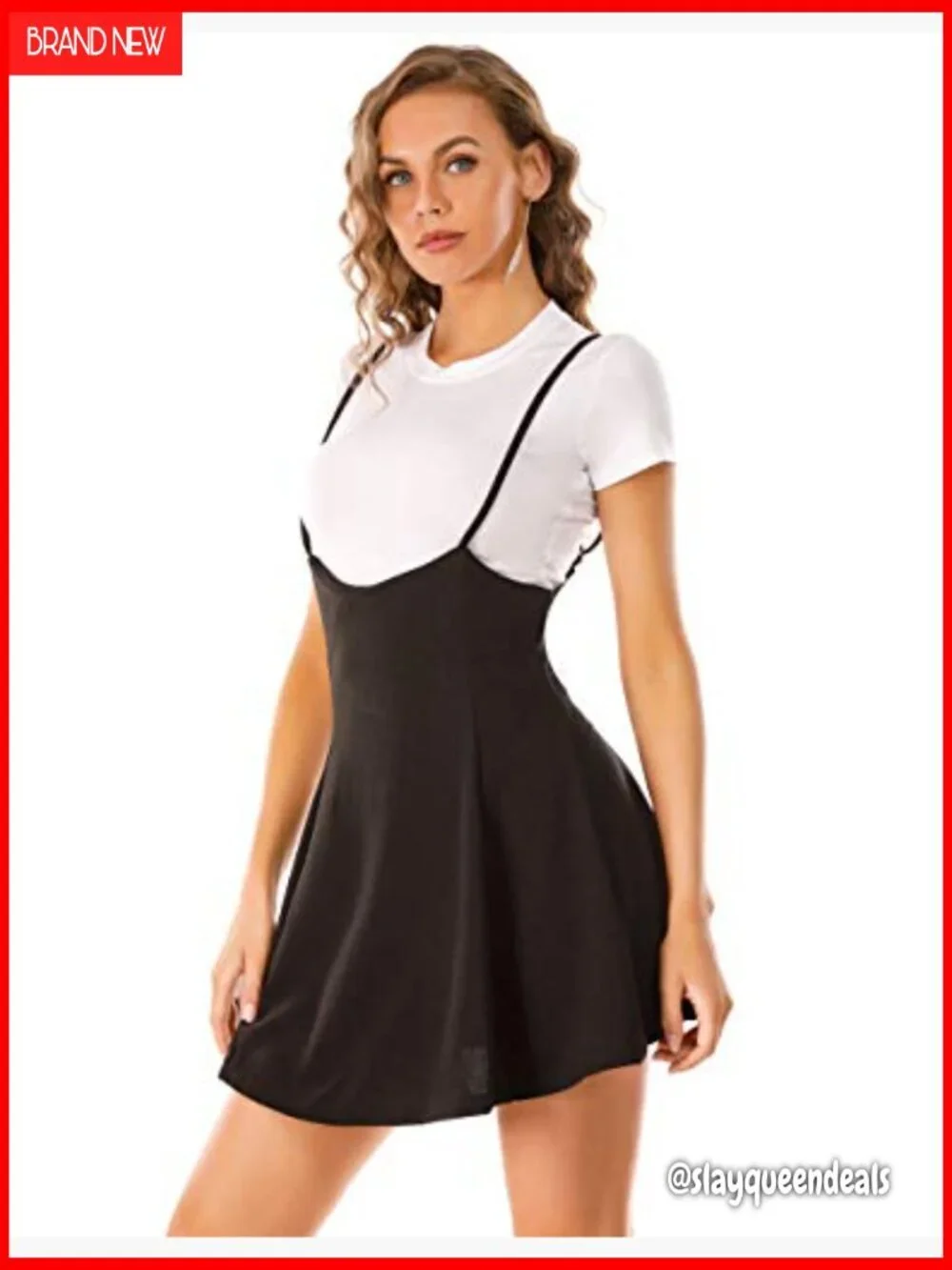 Adjustable Strap High Waist A-Line Mini Skirt Polyester Spandex Casual